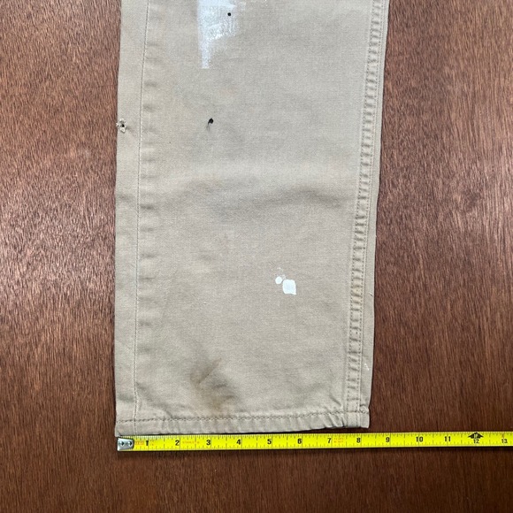 Levis 505 34x30 Tan Khaki Paint Splatter Distressed Regular Fit Pants - Picture 10 of 13